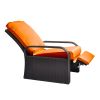 Outdoor Recliner Chair;  Automatic Adjustable Wicker Lounge Recliner Chair with 5.12'' Thicken Cushion