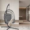 Hanging Folding Egg Chair with Stand Soft Cushion Pillow Swing Hammock