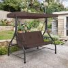 3 Seats Outdoor Swing Hammock with Adjustable Tilt Canopy