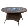 Direct Wicker Patio 7-Piece Brown Wicker Dining Set with Rattan Table and Armchair