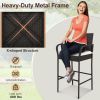 2/4 Pieces Outdoor PE Rattan Cushioned Barstool Set with Armrests