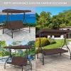 3 Seats Outdoor Swing Hammock with Adjustable Tilt Canopy