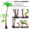 Lighted Palm Tree, 7FT Palm Trees for Outside Patio, Christmas Palm Tree Decor, Waterproof Windproof Solar Light Up Tree